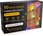 Christmas Fairy Lights, Battery Operated, 50 Leds, Multi-Coloured
