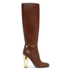 New Hollowed Out Thick Knee High Boots