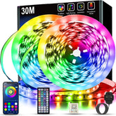 Led Strip Lights 30M(2 Rolls of 15M) with Music Sync,Bluetooth Smart App Control Color Changing Indoor Led Light Strips with Remote,Flexible Lights for Bedroom Home Party Christmas Decor