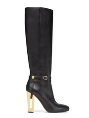 New Hollowed Out Thick Knee High Boots