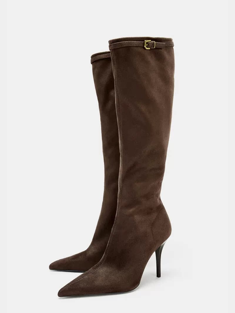 Women’s Brown Suede Ankle Boots — Slim Fit Fashion Boots