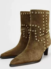 Women’s Brown Suede Western Ankle Boots