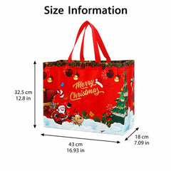 6Pcs Christmas Gift Bags Large Size Reusable Non-Woven Christmas Tote Bags with Handles Perfect for Xmas Gift Wrap Party Favor