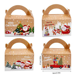 24pcs Christmas Candy Box, Mini Biscuit Box Kraft Paper Gift Bag, Party Gift Decoration, Christmas Tree Decoration,Gift Boxes