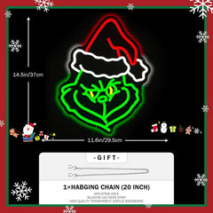 Christmas Neon Sign Cartoon Christmas Neon Light Sign for Wall Light Up Signs for Home Party Neon Wall Light Decor Xmas Gift