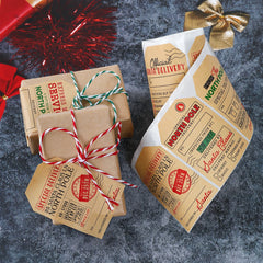 Christmas Gift Box Stickers Merry Christmas Decor For Home 2024 Navidad Kerst Xmas Decor Noel Kerst Happy New Year Gift 2025