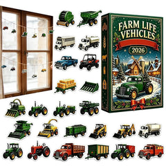 Christmas Calendar 2D 24-Day 2026 Advent Farm Vehicle Ornaments Trailer Statue Toys Christmas Countdown Calendar Christmas gift