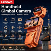Lenovo 4K Handheld Gimbal Camera With Wi-Fi Transfer Image Stabilization HD Rotating Screen for Travel Outdoor Vlogging