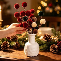 Christmas Velvet Ball Bouquet Christmas Tree Decoration Foam Ball Xmas Wreath Ornaments DIY Crafts Branches Hanging Decoration
