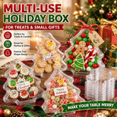 15Box+15Lid Christmas Tree Clear Dessert Box Reusable Candy Cookie Storage Box Holiday Table Decor Xmas Party Favor Container