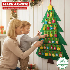 Christmas Tree Decoration Countdown Calendar DIY Reusable Advent Calendar for Hanging Christmas Party Holiday Home Decoration