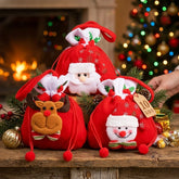 1-10PCS Christmas Apple Tote Bag Gift Bags Santa Claus Holiday Gift Packaging for Children Party Decoration Xmas Supplies