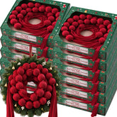 1/5x Red Velvet Fabric Ball Garland Christmas Fireplace Window Door Hanging Ornament Xmas Holiday Indoor Home Party Decoration