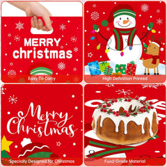 50PCS Merry Christmas Goodie Bags - Cute Snowman Plastic Treat Bags, Candy, Cookie, Snack Favor Tote Bags, Winter Xmas Holiday