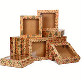 12Pcs Wedding Supplies Paper Multi-size Christmas Gifts Box Package Box Gift Box Kraft Window