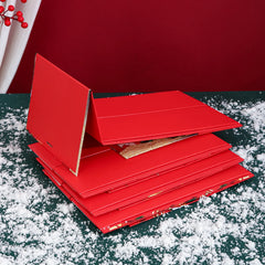 22×22×10cm Double Open Foldable Christmas Gift Box,4 Styles Empty Box for Xmas Candy Present Packaging Holiday Gift Decor
