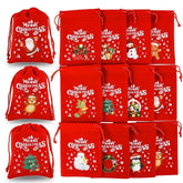 1/3/5Pcs Christmas Gift Bags 15x20cm Drawstring Pouch Santa Candy Bags Velvet Drawstring Bags for Christmas Eve Apple Gifts Bag