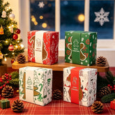 12Pcs Christmas Candy Boxes Cookie Biscuit Packing Christmas Decorations 2026 for Home Xmas Navidad Wrapping Gift Box New Year