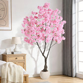 150cm 180cm 210cm Artificial Cherry Blossom Tree Artificial Plant Potted with Realistic Blooms UV Protected for Year-Round Porch