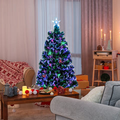 4-Foot Green Fiber Optic Christmas Tree with 120 Branches - Including PVC, Iron Frame, and Adapter - Suitable for Home, Office, Party, and Holiday Decoration - Durable, Easy to Install, Christmas Gift Box Decoration