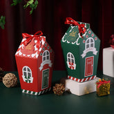 10/30Pcs Christmas House Candy Gift Boxes Holiday Party Supplies Candy Gift Stuffing Boxes Christmas Gift Bags Party Decorations