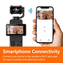 Lenovo 4K Handheld Gimbal Camera With Wi-Fi Transfer Image Stabilization HD Rotating Screen for Travel Outdoor Vlogging