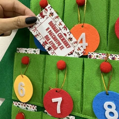 Christmas Tree Decoration Countdown Calendar DIY Reusable Advent Calendar for Hanging Christmas Party Holiday Home Decoration