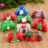 12/24 Pcs Christmas Gift Packaging Boxes, Christmas Sweater Candy Boxes, Cartoon Gift Box Sets, Paper Chocolate Gift Packaging Boxes, Christmas Party Candy Packaging Boxes, Holiday Celebration Decorations, Gifts for Friends