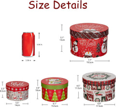 Round Gift Boxes with Lids for Presents Paper Floral Boxes for Christmas