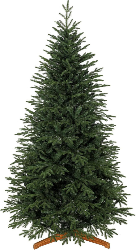 7Ft Artificial Christmas Tree Solid Pine Wood Stand, Green