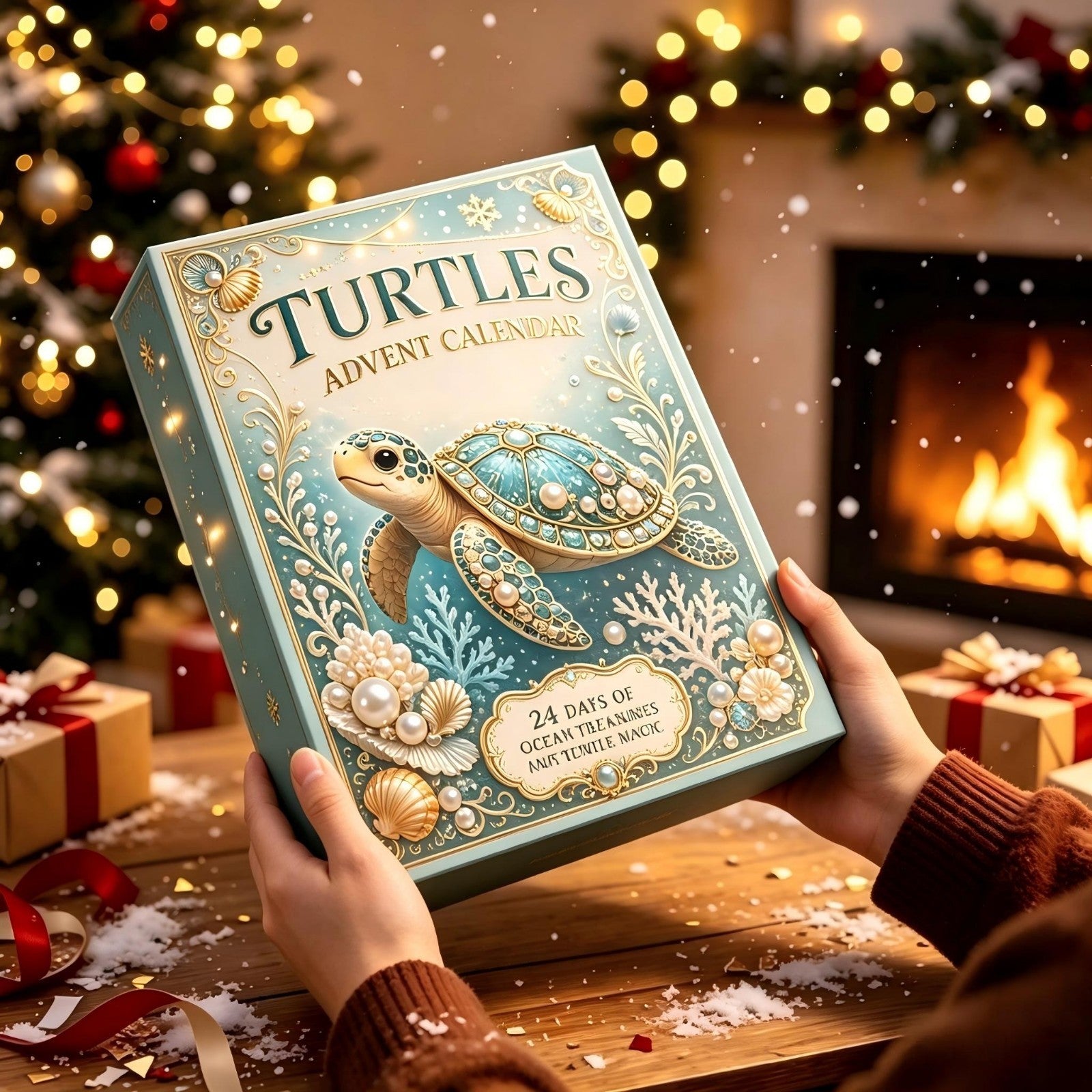 2026 Ocean Pearl Sea Turtle Advent Calendar 2026 24 Day Acrylic Christmas Gift