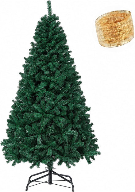 Christmas Tree 6ft, Artificial Christmas Tree with 800 Tips Xmas 180CM Foldable Metal Stand for Indoor Outdoor Holiday Decorations