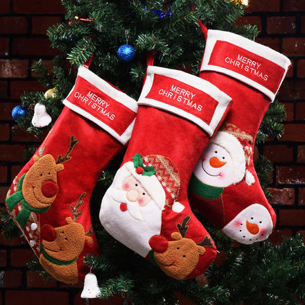 Christmas Candy Bag Elderly Snowman Socks Pendant