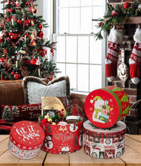 Round Gift Boxes with Lids for Presents Paper Floral Boxes for Christmas