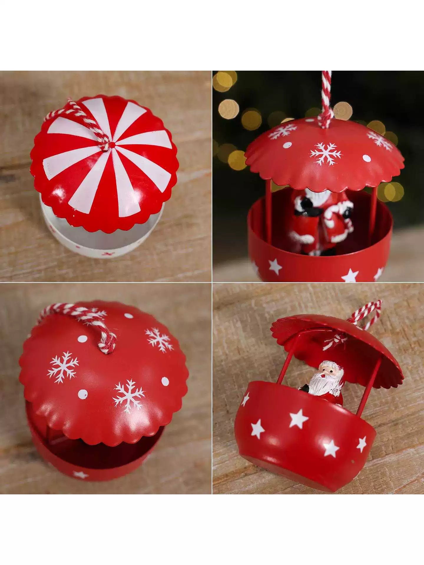Christmas Tree Ornaments, Iron and Resin Old Man and Reindeer Decor