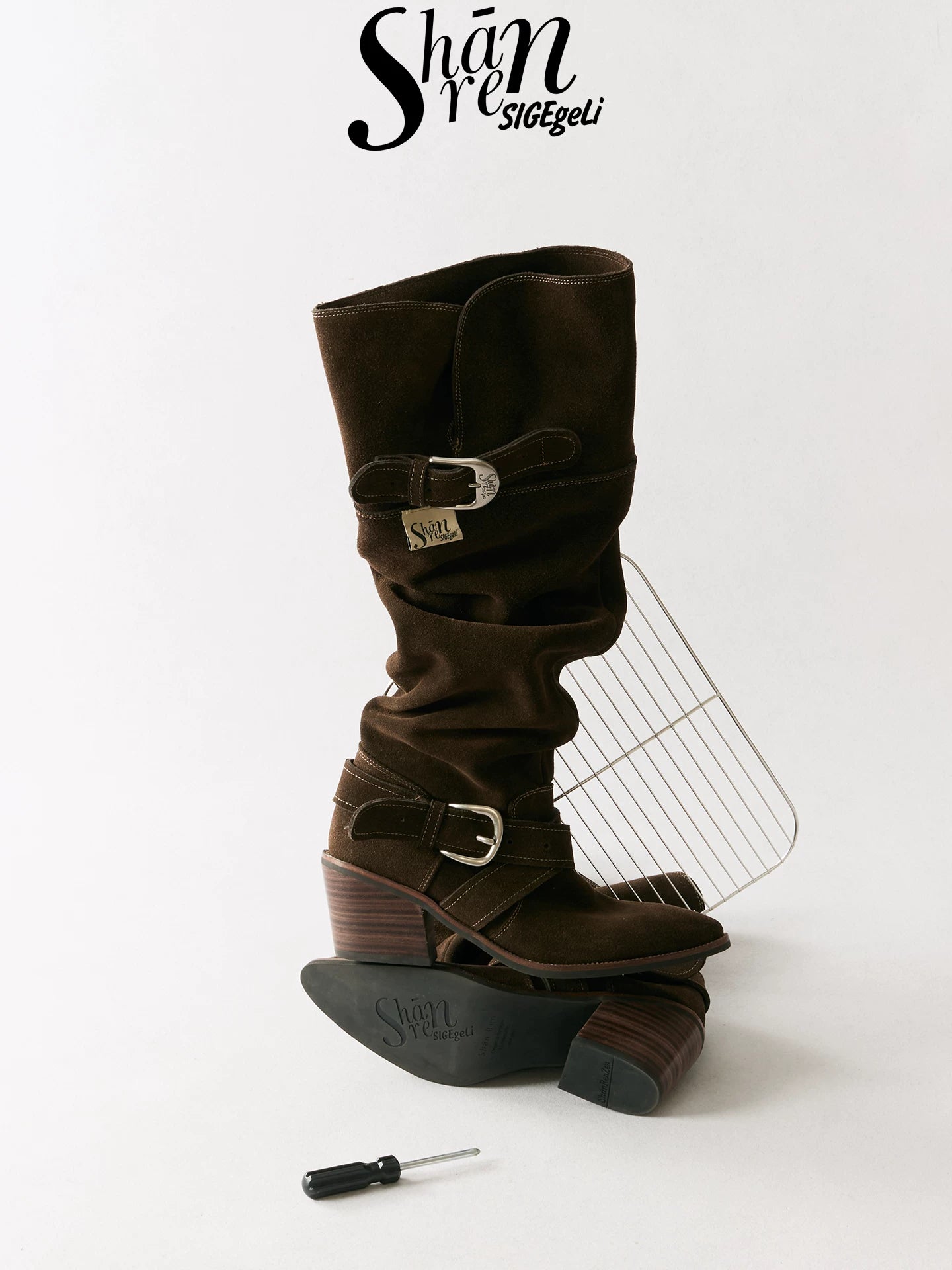 ShānRen Pointed Toe Three-Way Slouch Boots
