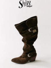ShānRen Pointed Toe Three-Way Slouch Boots