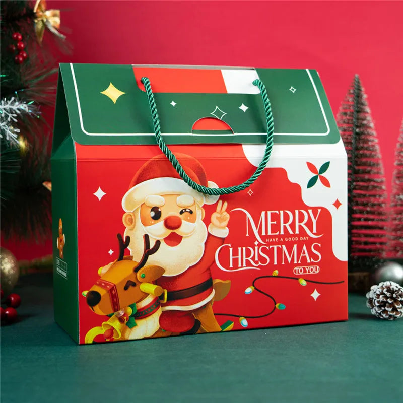LBSISI Life-Merry Christmas Candy Boxes Handmade Pastry Cookie Nougat Packaging Event Party Decoration Kids Favor 12Pcs