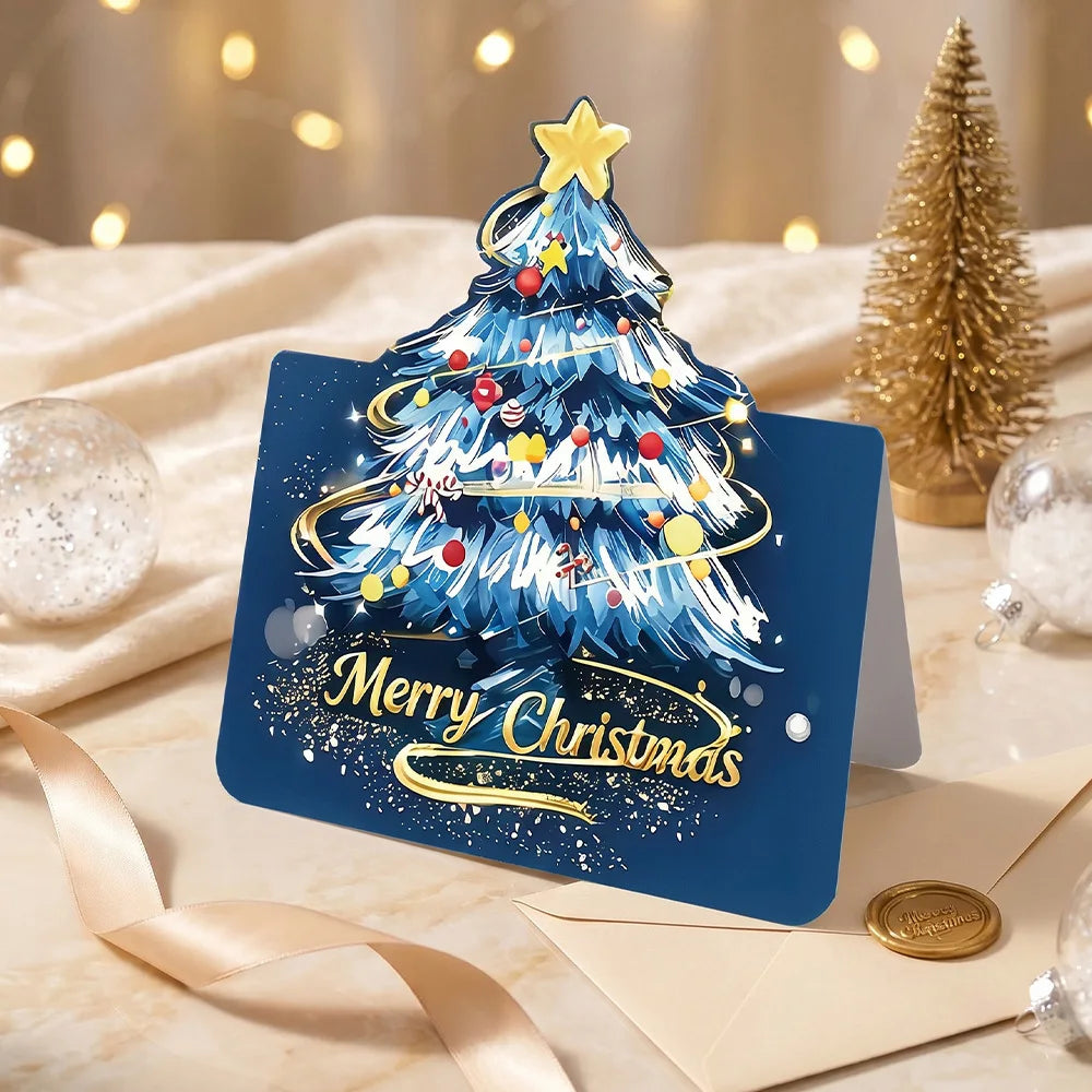 12 Pack 3D Pop Up Christmas Greeting Cards, Merry Christmas Cards Handmade Cards with Envelopes Xmas Gift Cards for Christmas