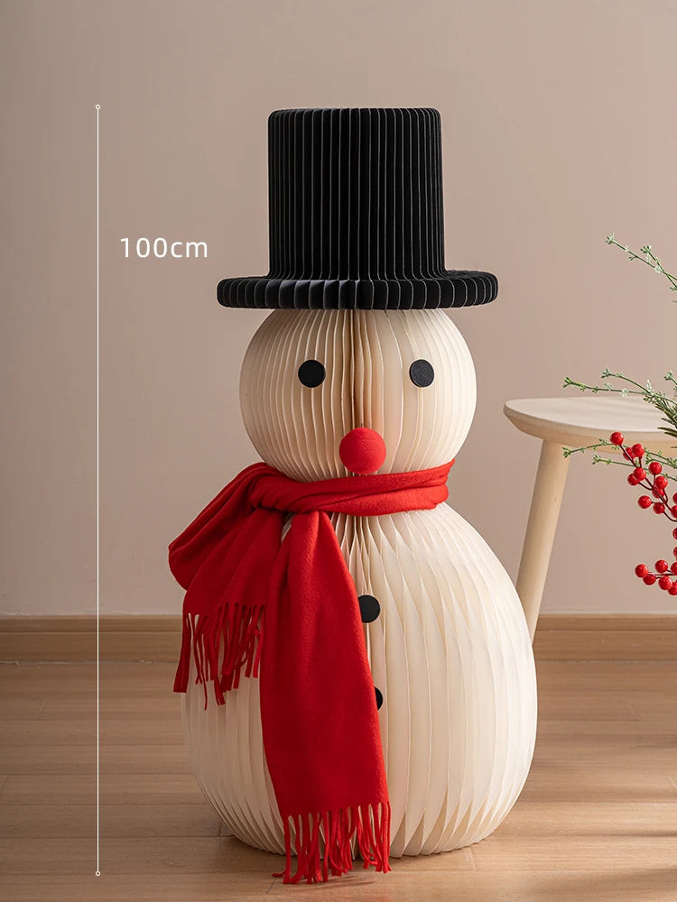 2026 New Origami Christmas Tree Set with Snowman Home Desktop Decor for Festive Scene Mini Christmas Tree Christmas Decor for Ho