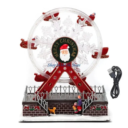 Christmas Music Box Musical Ornament LED light Decoration Festival Rotating Moving Birthday Gift