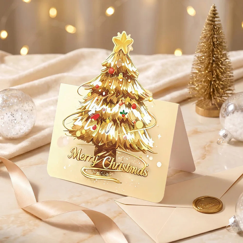 12 Pack 3D Pop Up Christmas Greeting Cards, Merry Christmas Cards Handmade Cards with Envelopes Xmas Gift Cards for Christmas