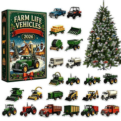 Christmas Calendar 2D 24-Day 2026 Advent Farm Vehicle Ornaments Trailer Statue Toys Christmas Countdown Calendar Christmas gift