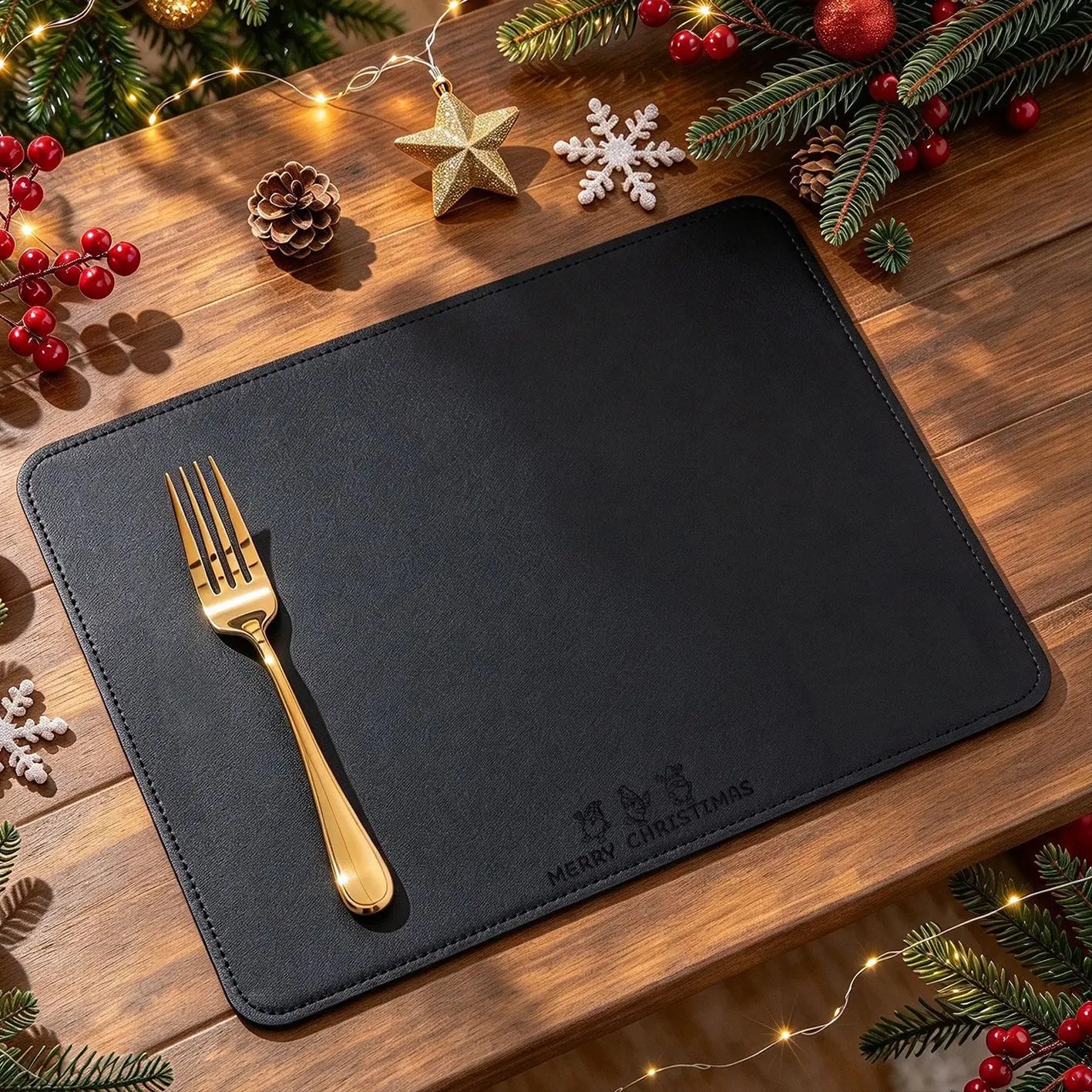 Christmas Decorations Christmas Placemats, Heat Insulation Table Mats, Bowl Pads, Atmosphere Western Table Mats