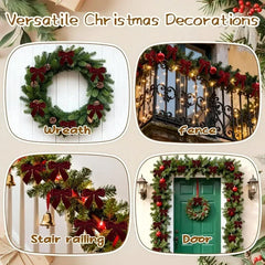 50/1PCS Red Velvet Christmas Bows Wine Red Fabric Bow Ornament Xmas Tree Wreath Gift Packaging New Year Holiday Party Decoration