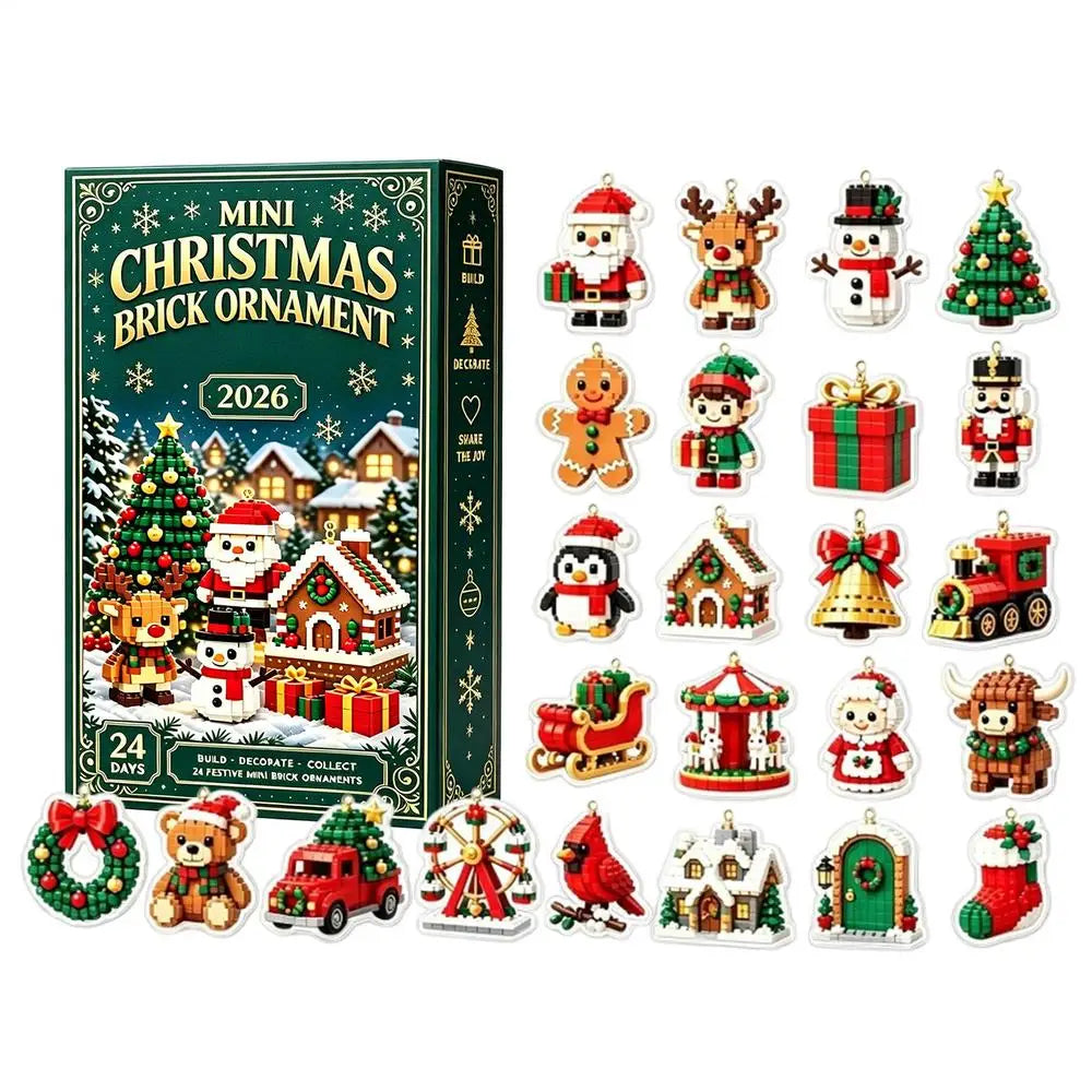 Christmas Advent Calendar 24 Days 2D Acrylic Santa Claus Ornaments Snowman Countdown Gift Box Xmas Home Decor