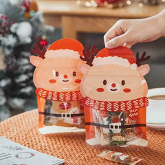 20/10PCS Christmas Gift Bags Halloween Candy Packaging For Biscuits Cookies Chocolate Xmas Festival Party Reusable Ziplock Bags