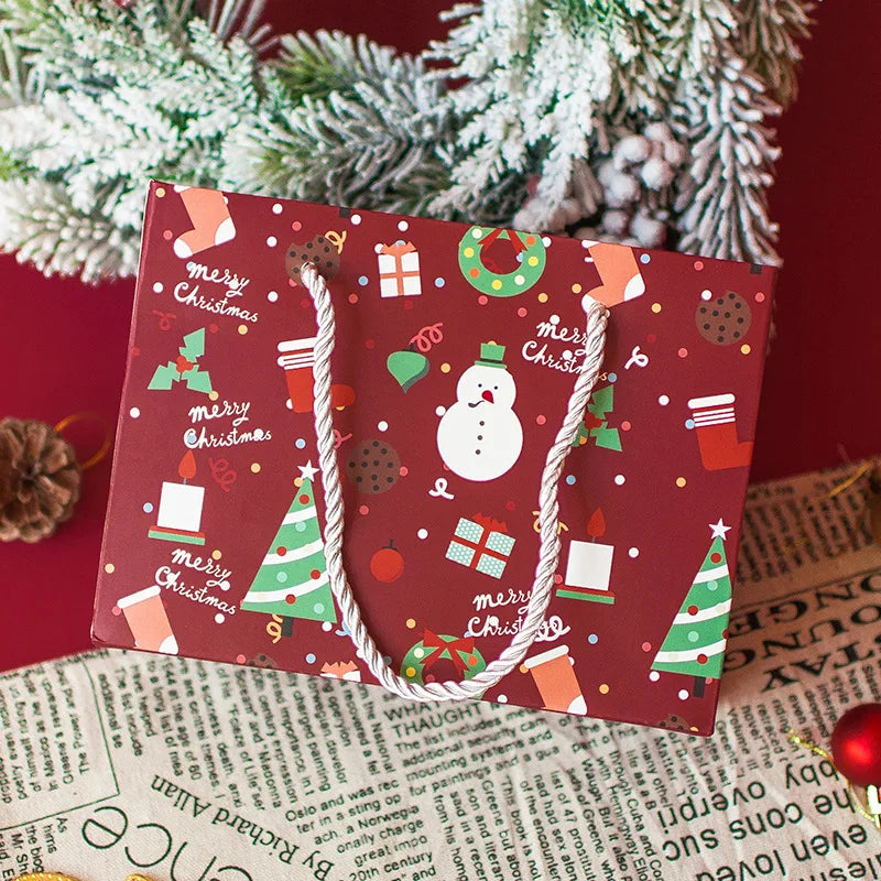 5/1pcs Cartoon Happy Christmas Holiday Gift Bag Cute Snowman Christmas Tree Cookies Christmas Stocking Handbag Gift Packaging