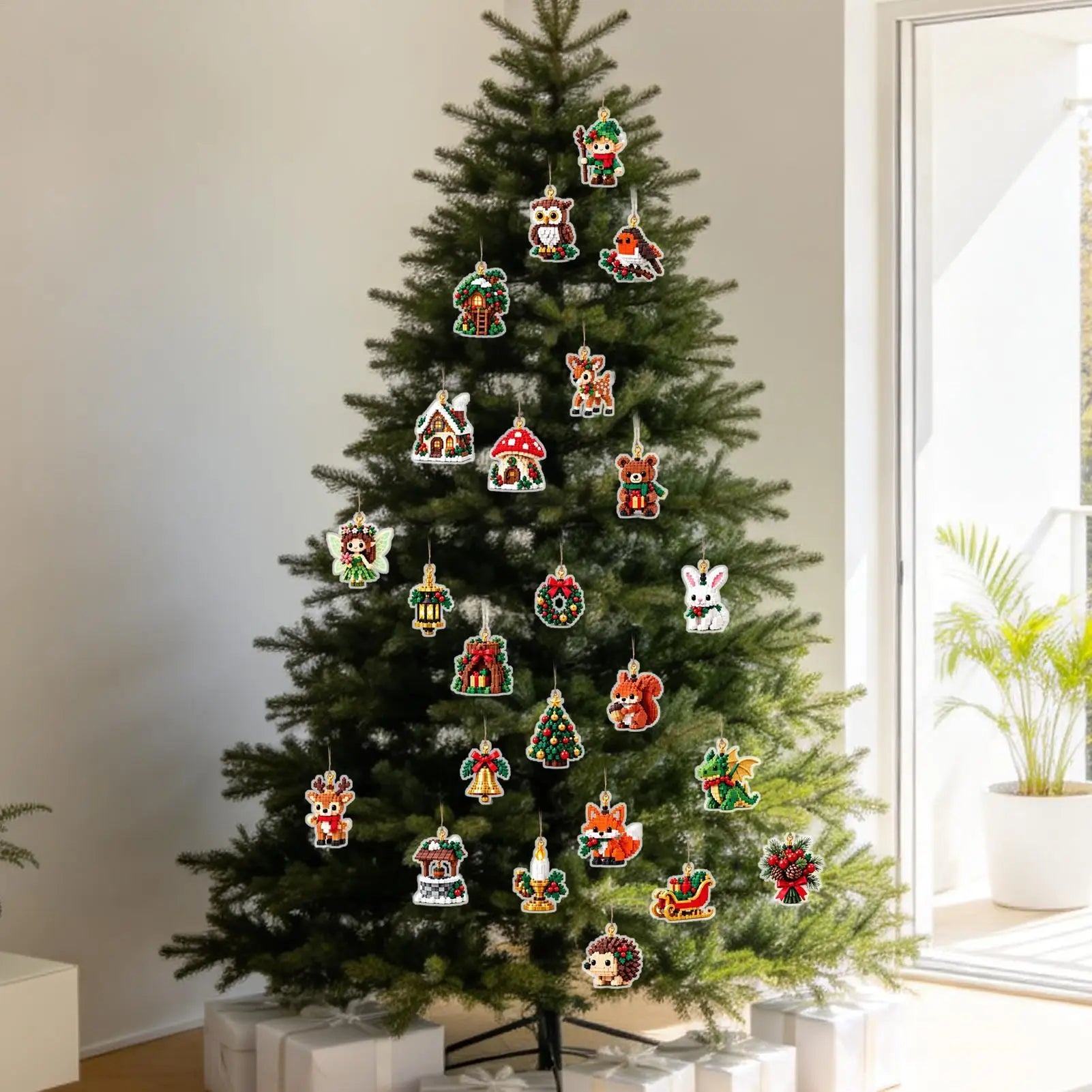 2026 Christmas Advent Calendar Magical Forest Animals Themed 24 Days 2D Acrylic Pendants Charms for Kids Adults Christmas Gifts