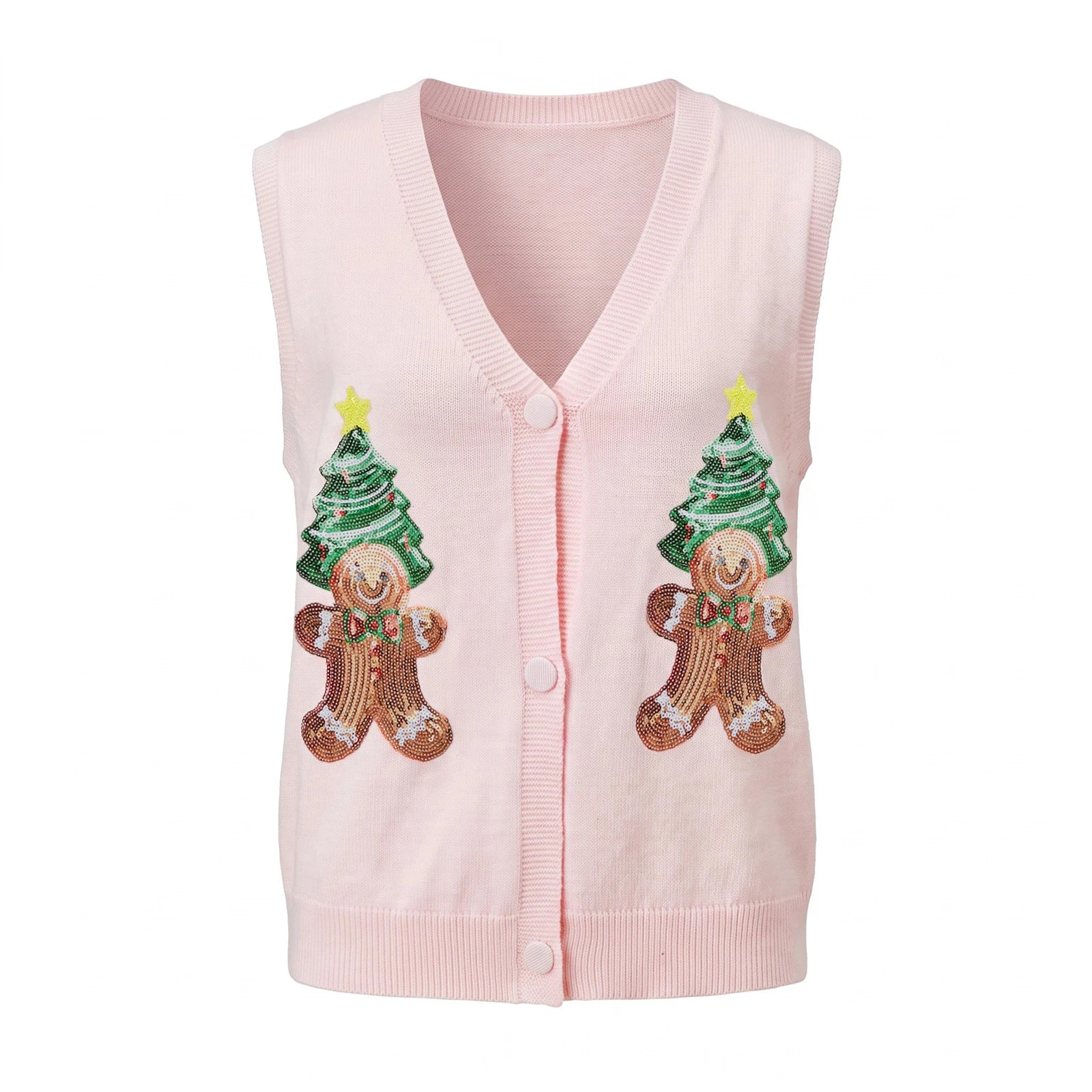 Ugly Christmas Vests for Women Sequin Nutcracker Santa Sweaters Shirt Holiday Sparkly Graphic Crewneck Pullover Top Black